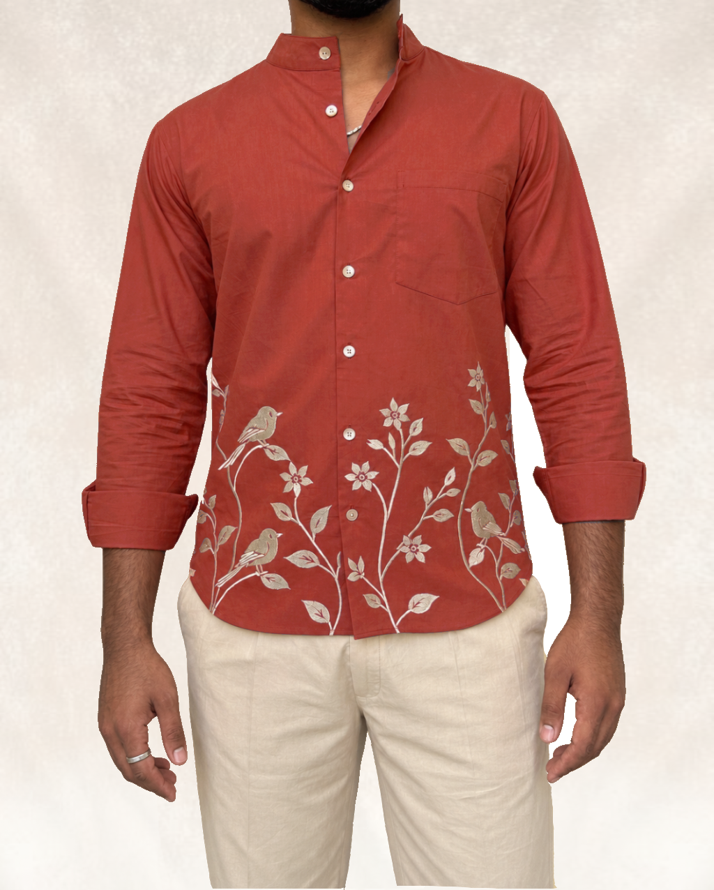 TERRACOTTA & SAND SHIRT